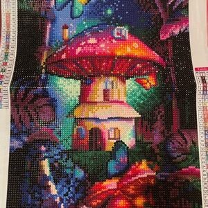 Colorful Mushroom House Wall Art